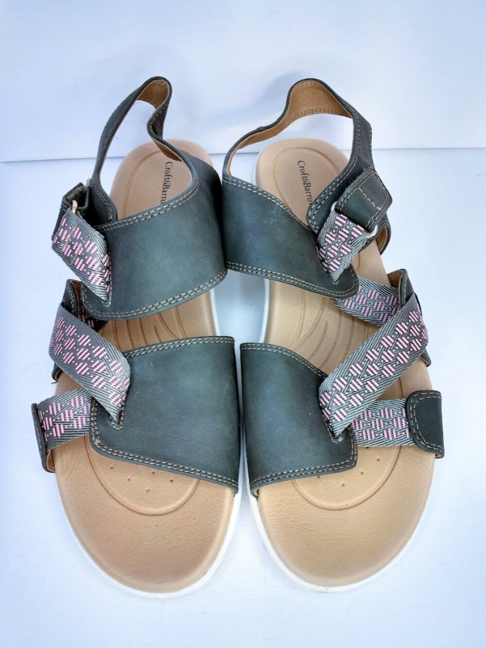 Croft & Barrow Women's Sandals Size 10M Pitch Olive Green Comfort Straps Summer